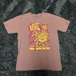 Vans Men's Mauve and Yellow Graphic Tee